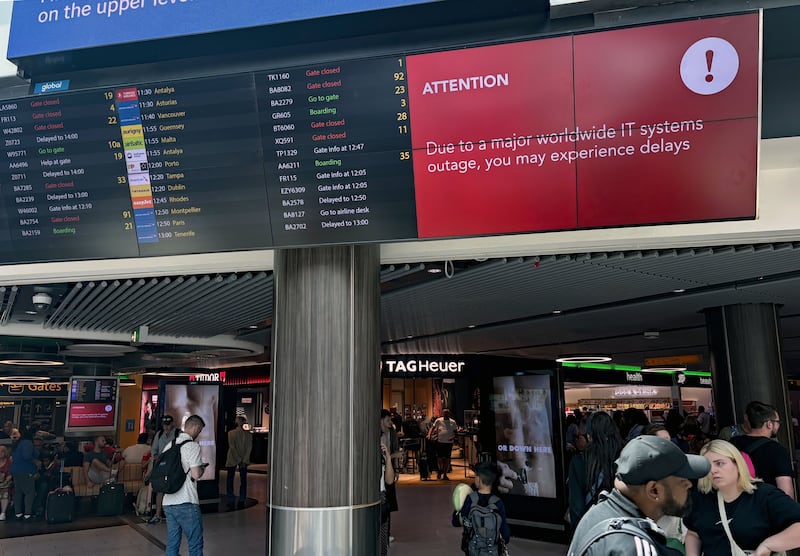 Passengers in the South Terminal at Gatwick Airport