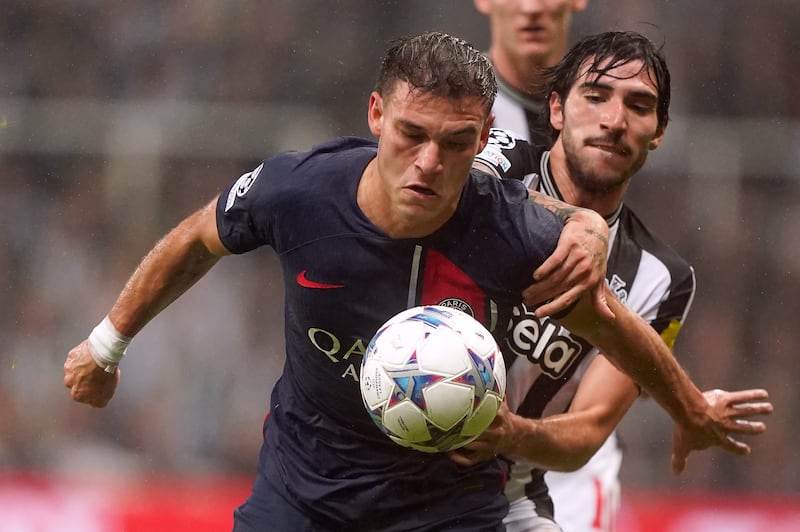 Paris St Germain’s Manuel Ugarte is a target for Manchester United