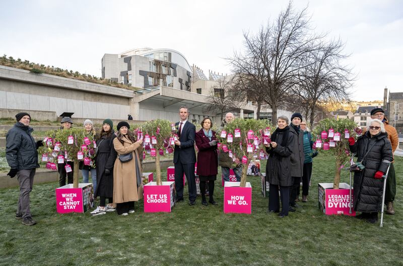 Supporters of Mr McArthur’s Bill gathered outside Holyrood earlier this month