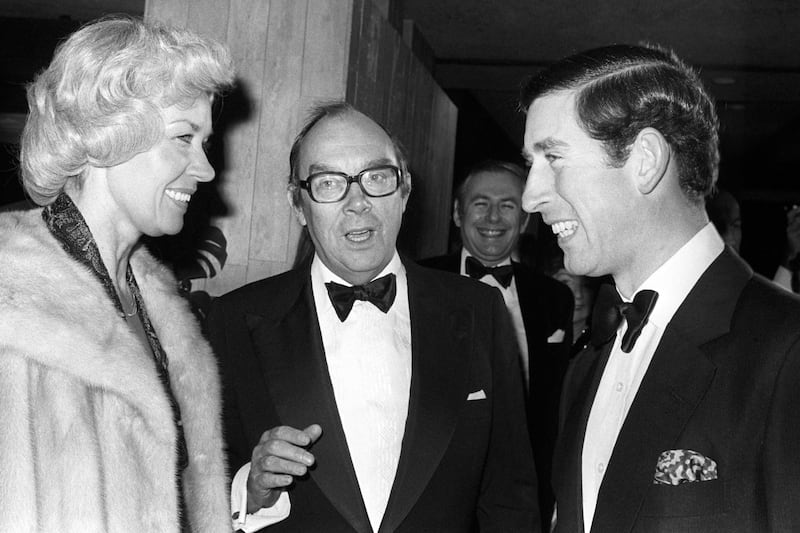 The King with comedian Eric Morecambe and his wife Joan as he celebrated his 31st birthday