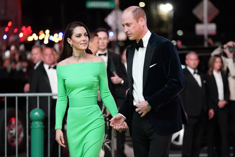 The Prince and Princess of Wales walk the green carpet at the 2022 Earthshot Prize awards