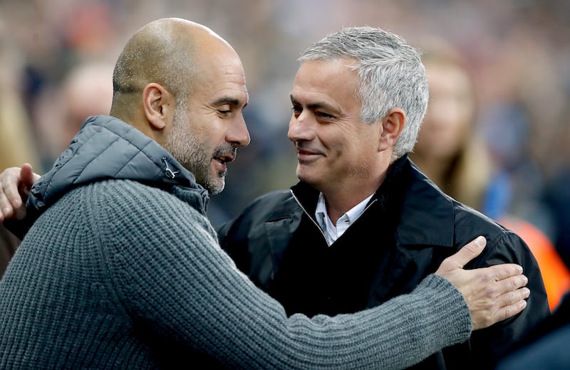 Pep Guardiola (left) and Jose Mourinho are two managers Ruben Amorim has studied