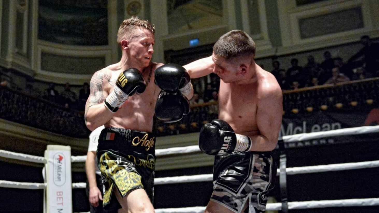 A night to remember boxing at The Ulster Hall in Belfast. Feargal McCrory versus Karl Kelly and McCrory went on to win the fight. Picture Mark Marlow. 