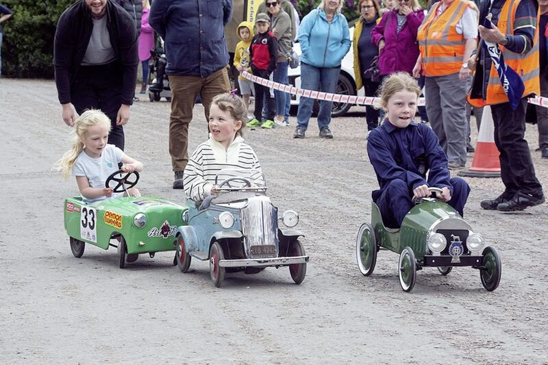 Some of the &#39;Future Racing Champions&#39; who gave their all in the pedal car races. 