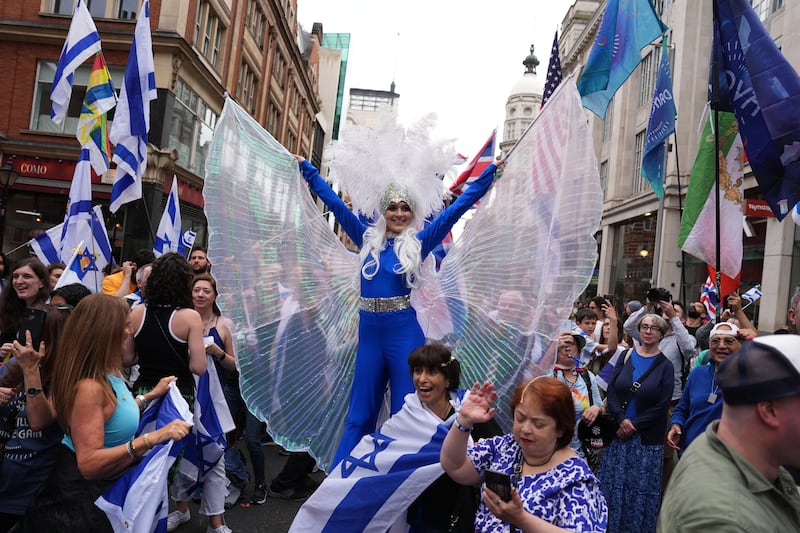 A counter-demonstration was held in Kensington but was marshalled by police officers