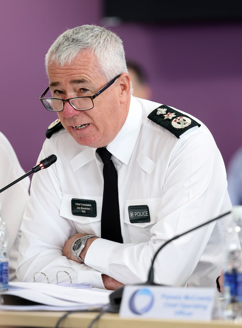 Press Eye - Belfast - Northern Ireland - 1st August 2024


PSNI Chief Constable Jon Boutcher and his senior team meet with the Northern Ireland Policing Board for their monthly public meeting at the boards office in the gas Works, Belfast. 

Chief Constable Jon Boutcher

Picture by Jonathan Porter/PressEye