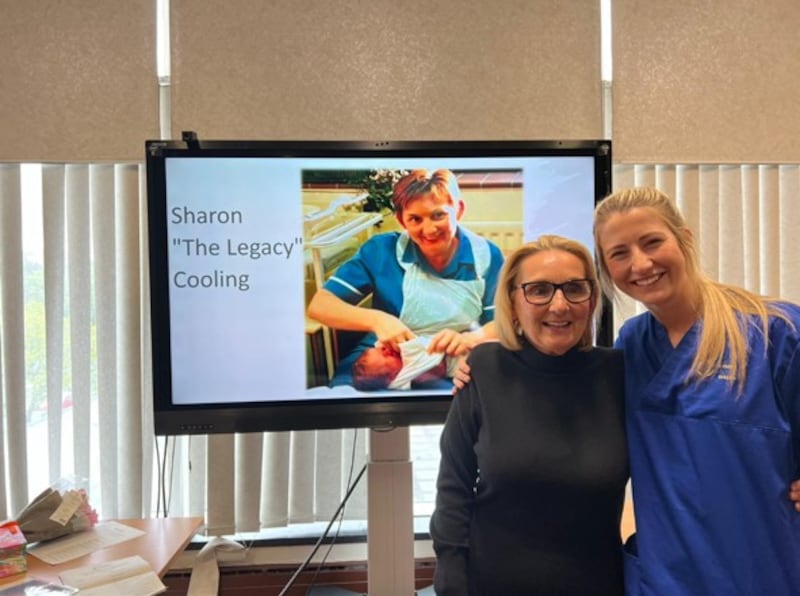 Sharon Cooling and Katie Wintle together at Singleton Hospital (Swansea Bay University Health Board)