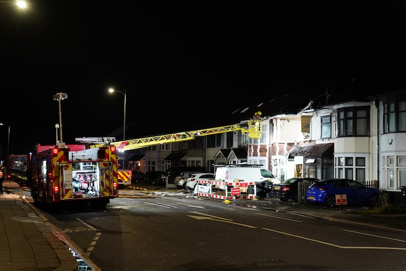 Firefighters at the scene in Ilford