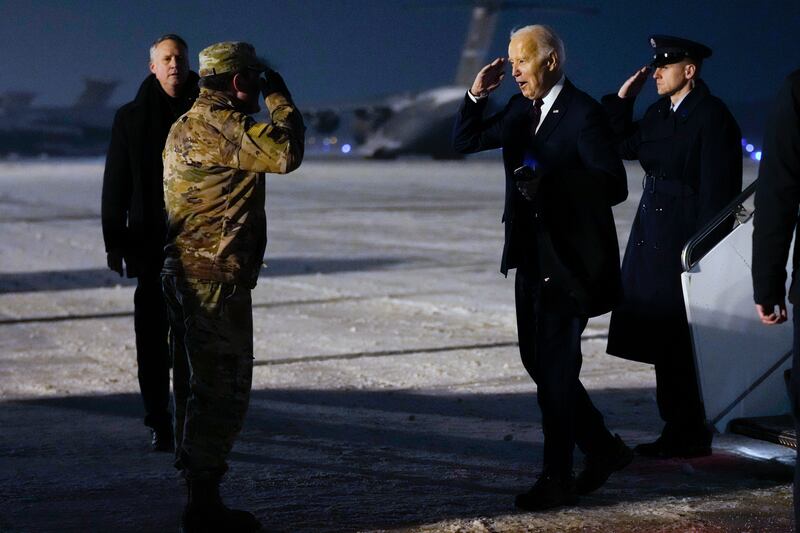 President Joe Biden on a previous visit to Dover (Susan Walsh/AP)