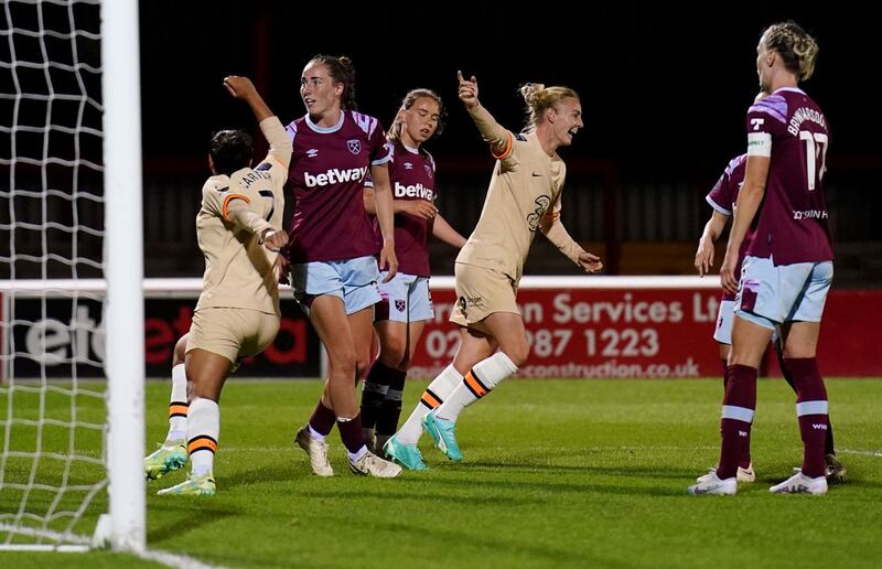 Chelsea's Sophie Ingle celebrates scoring