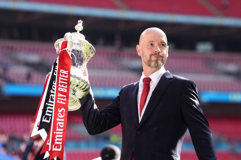 Ten Hag led United to FA Cup glory at Wembley in May