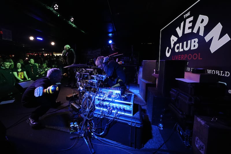 Zak Starkey plays drums with Mantra Of The Cosmos at The Cavern Club in Liverpool