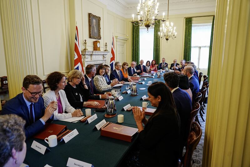 Prime Minister Sir Keir Starmer hosts his first Cabinet meeting at 10 Downing Street, London, following the landslide General Election victory for the Labour Party