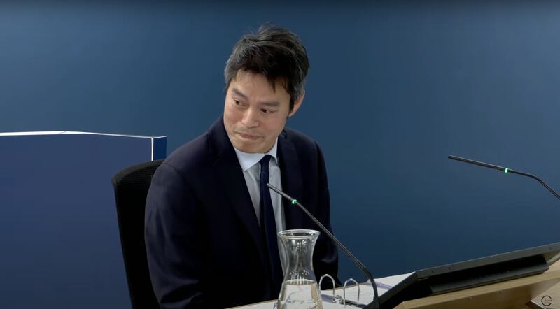 Professor Kevin Fong, former national clinical adviser in emergency preparedness resilience and response, giving evidence to the UK Covid-19 Inquiry