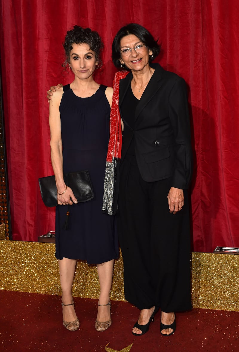 Shelley King (right) attending the British Soap Awards 2016