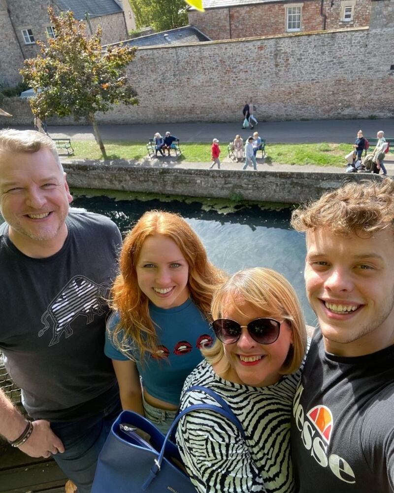 Matt Richards (right), with father Simon, mother Amanda and fiancee Emily