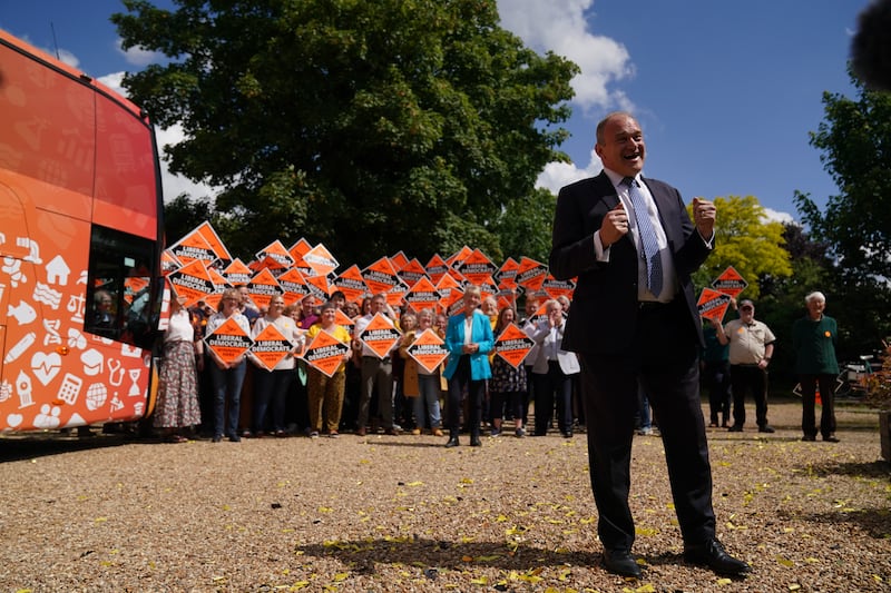 Sir Ed was joined by a large crowd of Liberal Democrats supporters at the launch