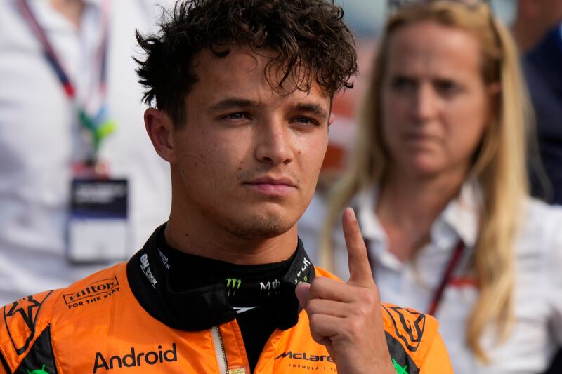 Lando Norris started the race in pole position (Luca Bruno/AP)