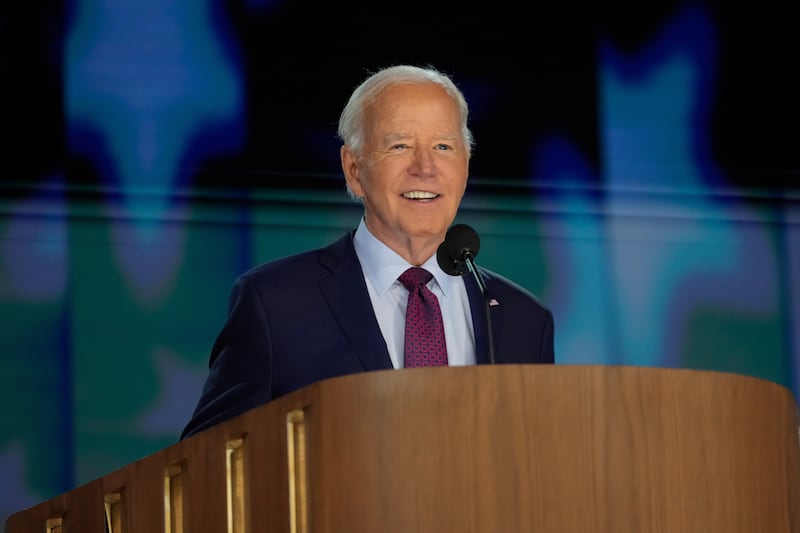 President Joe Biden on Monday at the DNC in Chicago (Paul Sancya/AP)