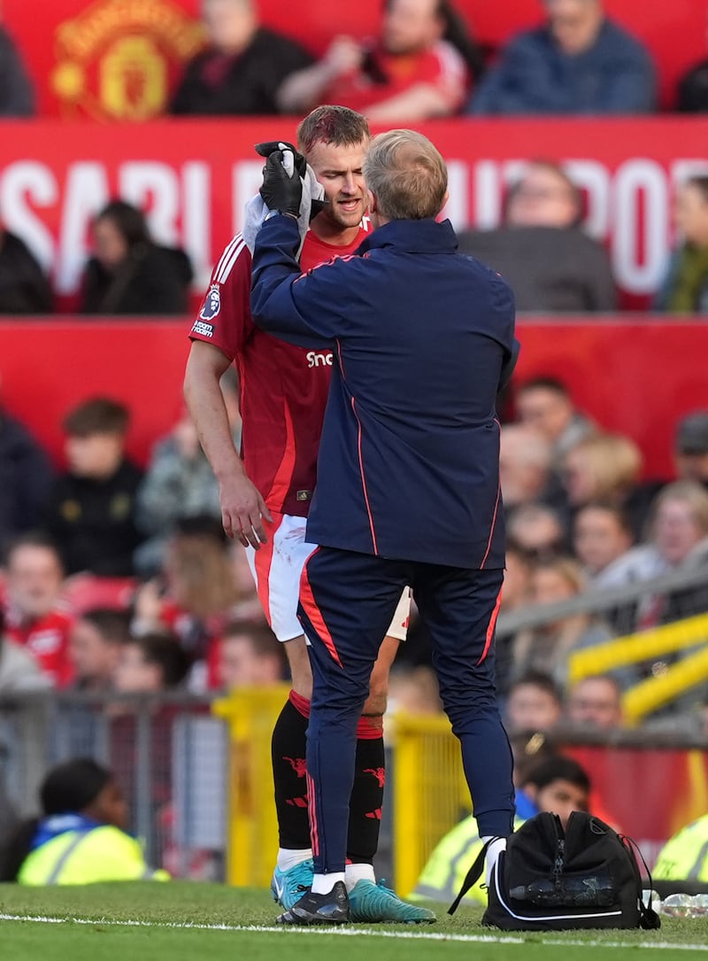 Matthijs de Ligt was forced off for treatment on a head injury