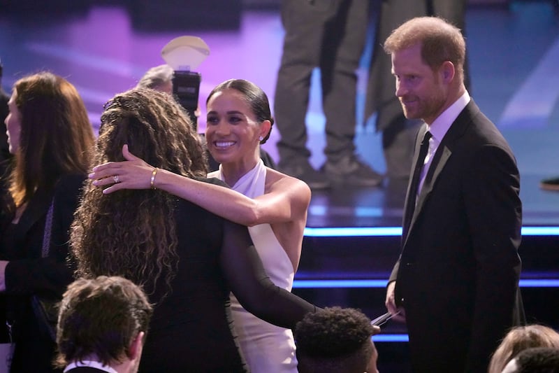 Meghan Markle and Prince Harry arrive at the Espy Awards (Mark J Terrill/AP)