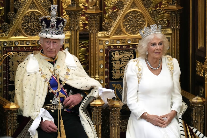 The King and Queen during the State Opening of Parliament on Camilla’s birthday