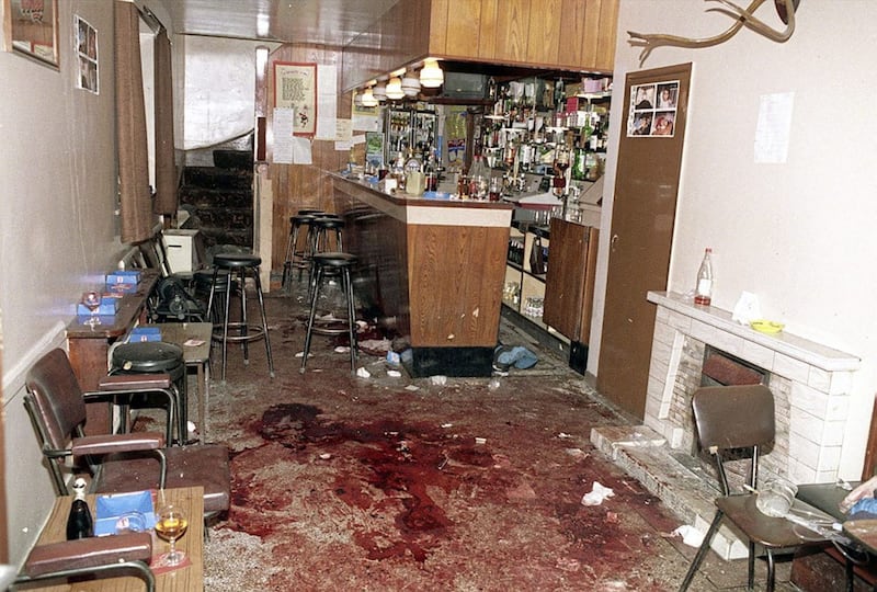 The scene after the shooting of six innocent Catholic men in Loughinisland, Co Down, 1994 