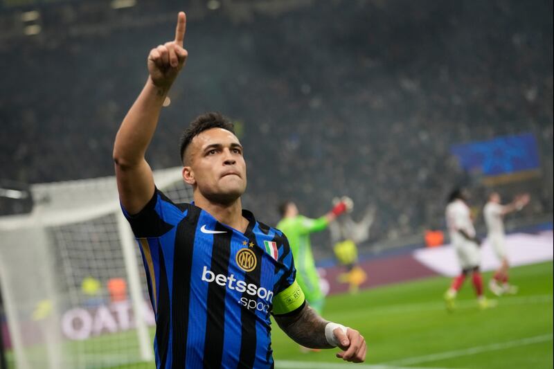 Lautaro Martinez also hit a treble (Luca Bruno/AP)