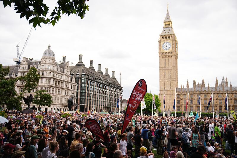 Dame Emma and Chris Packham led protesters to Parliament Square