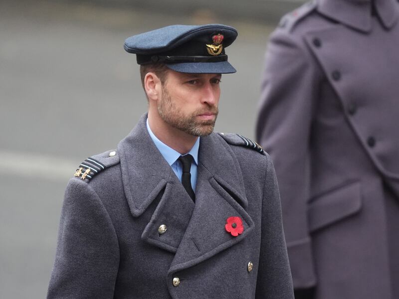 William during the Remembrance Sunday service at the Cenotaph in November