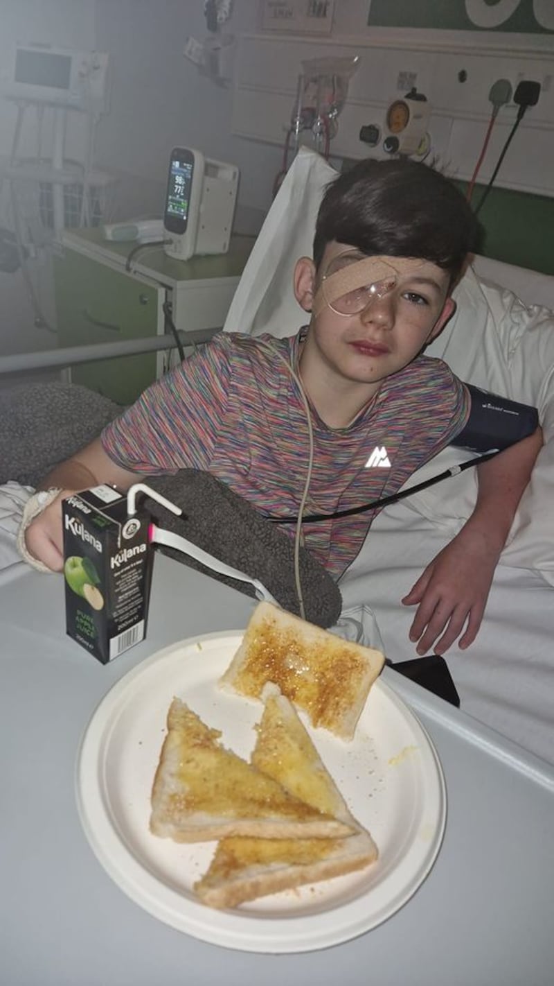 Finbarr o'Toole (12) in hospital after he was struck by a firework