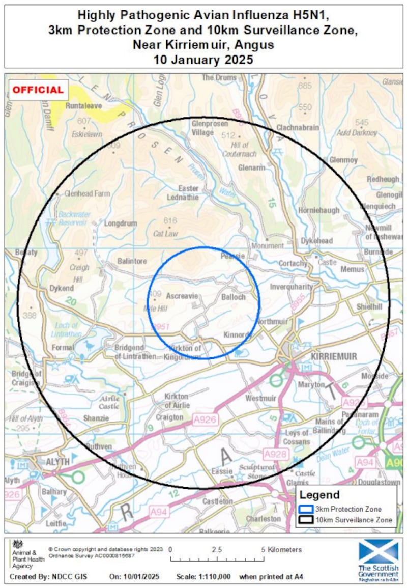 A diagram of the restricted and surveillance areas, taken from the Scottish Government’s website.