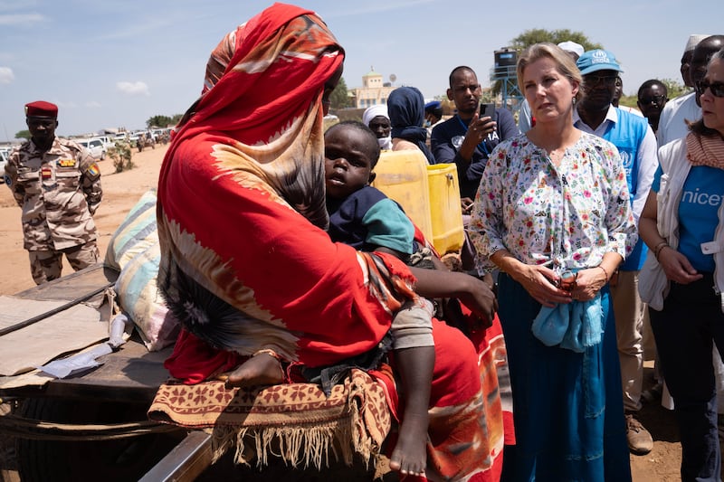 Sophie during a visit to Chad in central Africa where she met refugees crossing the border from Sudan to escape the civil war