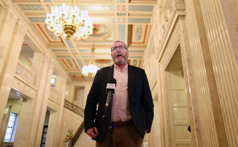 UUP Leader Doug Beattie  speaks to the media   on Tuesday, after  the DUP's agreement to return to the NI Assembly - after agreeing to a package of measures put forward by the government.
PICTURE: COLM LENAGHAN