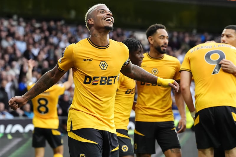 Mario Lemina celebrates putting Wolves ahead