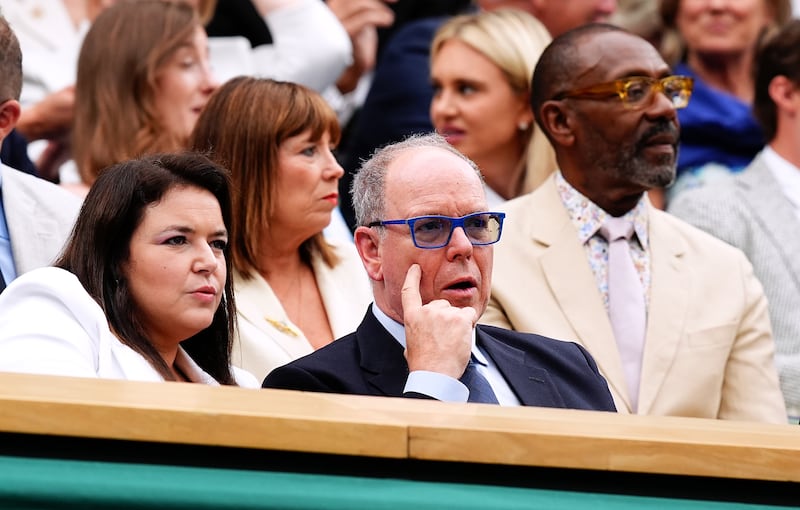 Prince Albert II of Monaco in the royal box on day eight of the 2024 Wimbledon Championships