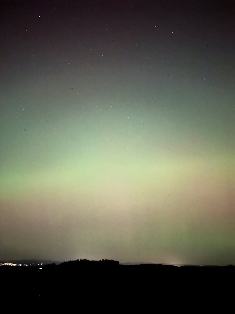 Professor Jim Wild from Lancaster captured the green hues of the Northern Lights which lit up the skies above his home town (Jim Wild)