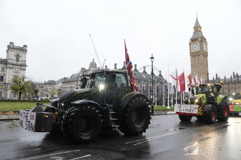 A small number of tractors took part in the demonstration in November with more expected on Wednesday