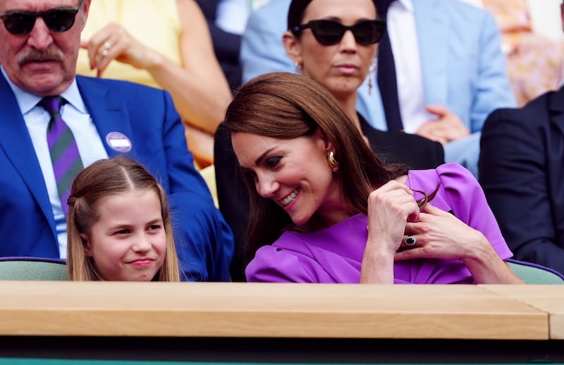 The Princess of Wales and Princess Charlotte in the royal box at Wimbledon