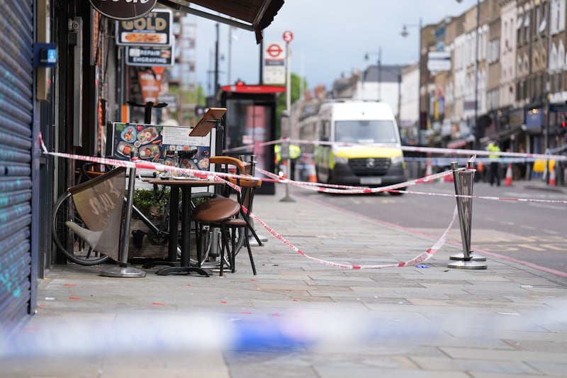 Police attended the scene in Kingsland Road, Hackney