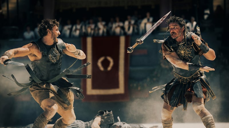 Paul Mescal and Pedro Pascal fight it out in Gladiatior II