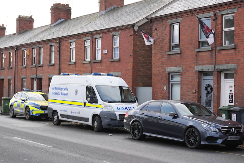 Gardai search a house in Dundalk, Co Louth, as part of the investigation into the suspected murder of eight-year-old Kyran Durnin