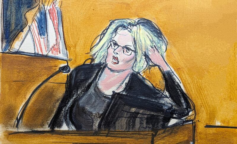 Stormy Daniels in Manhattan Criminal Court on May 7 in New York (Elizabeth Williams via AP)