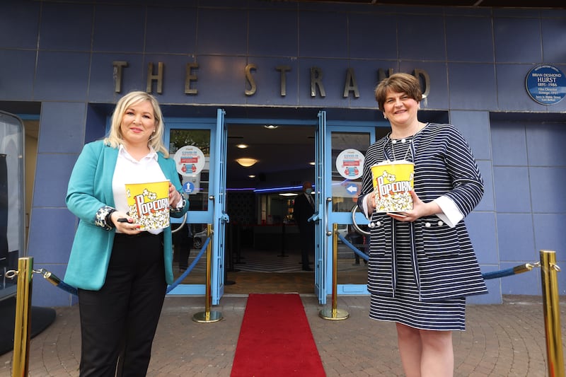 Previous visitors to the Strand cinema have included Northern Ireland’s former first minister Arlene Foster (right) and deputy first minister Michelle O’Neill