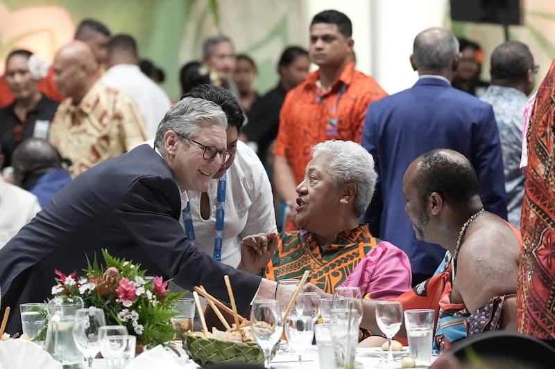 Prime Minister Sir Keir Starmer with Samoan Prime Minister Afioga Fiame Naomi Mata’afa in Samoa