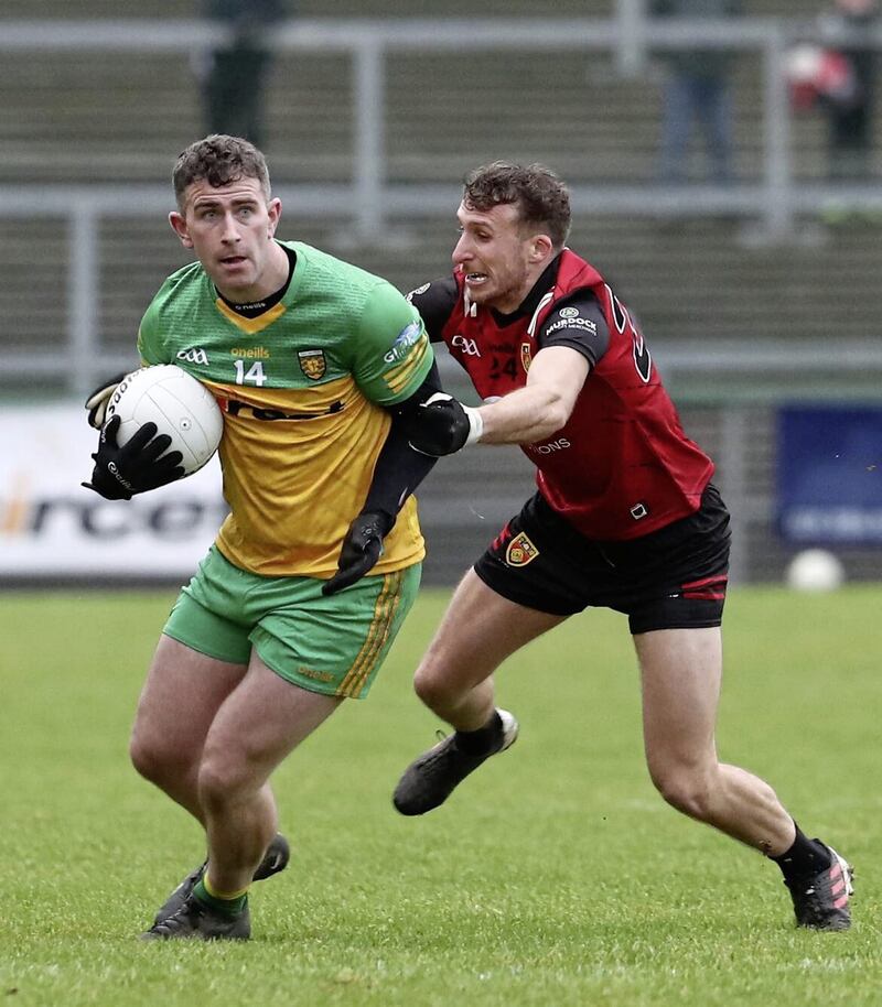 Paddy McBrearty top scored for Donegal in Sunday&#39;s season-opener against Down. Pic Philip Walsh. 