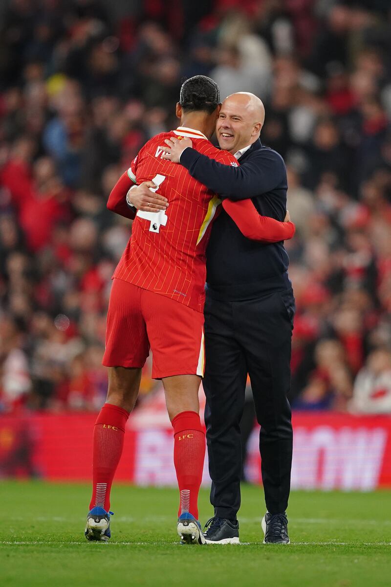 Arne Slot, right, has made an impressive start as Liverpool boss