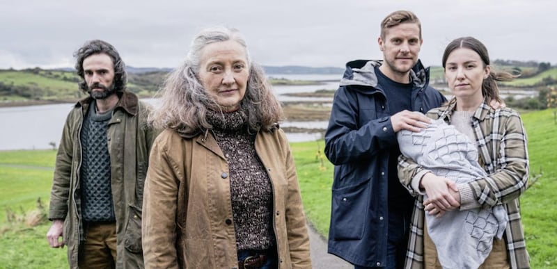 The cast of Doineann (L-R) Se&aacute;n T. O&#39; Meallaigh, Br&igrave;d Brennan, Peter Coonan and Clare Monnelly. 