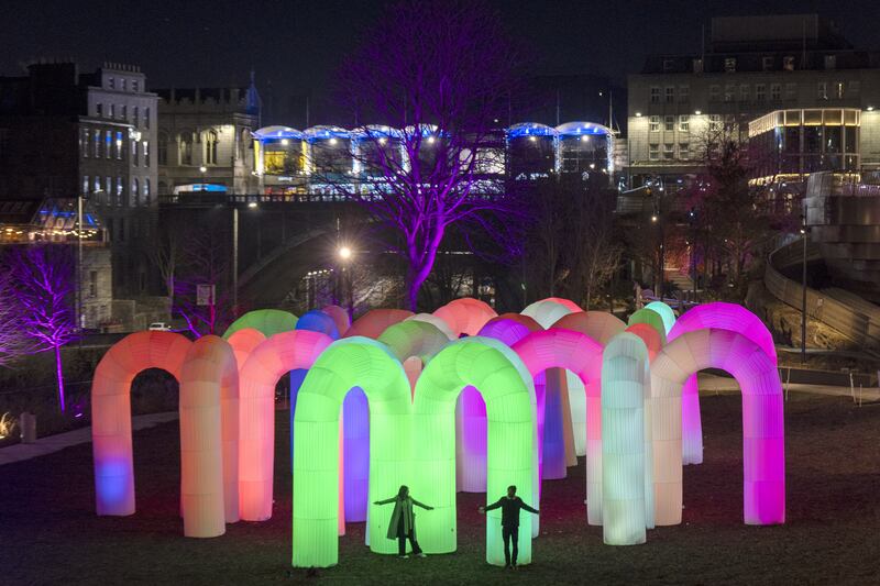 The Sky Castle is installed in the city’s Union Terrace Gardens