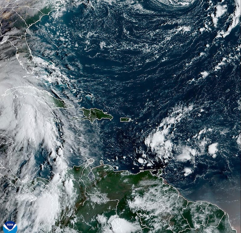 Tropical Storm Helene in the Caribbean on Wednesday (NOAA via AP)